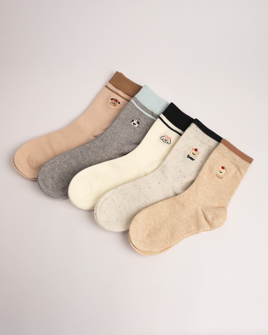 Women's Cute Puppy Cotton Crew Socks – Soft Everyday Socks