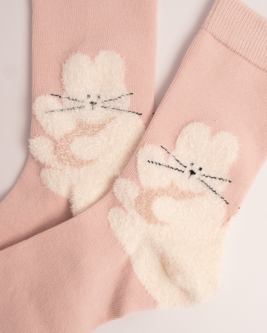 Cute Bunny Cotton Crew Socks – Pink