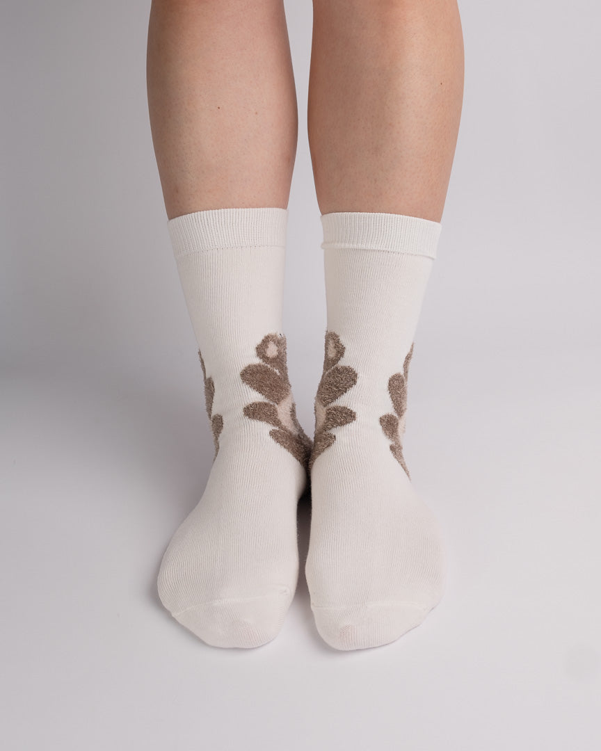Cute Koala Cotton Crew Socks – Cream White descption