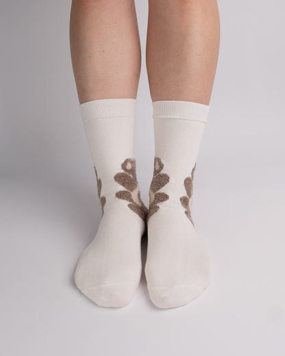 Cute Koala Cotton Crew Socks – Cream White descption