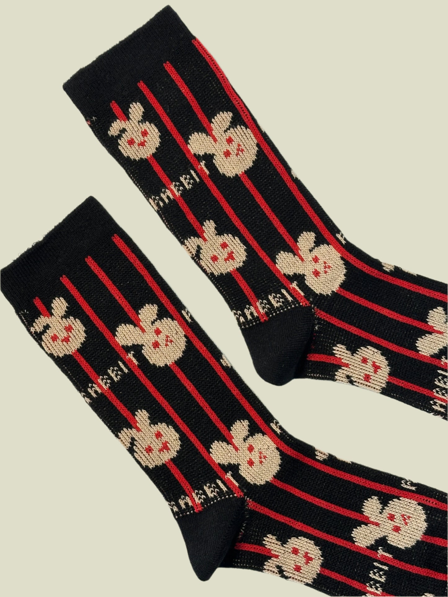 Bunny Stripes – Women’s Cotton Crew Socks