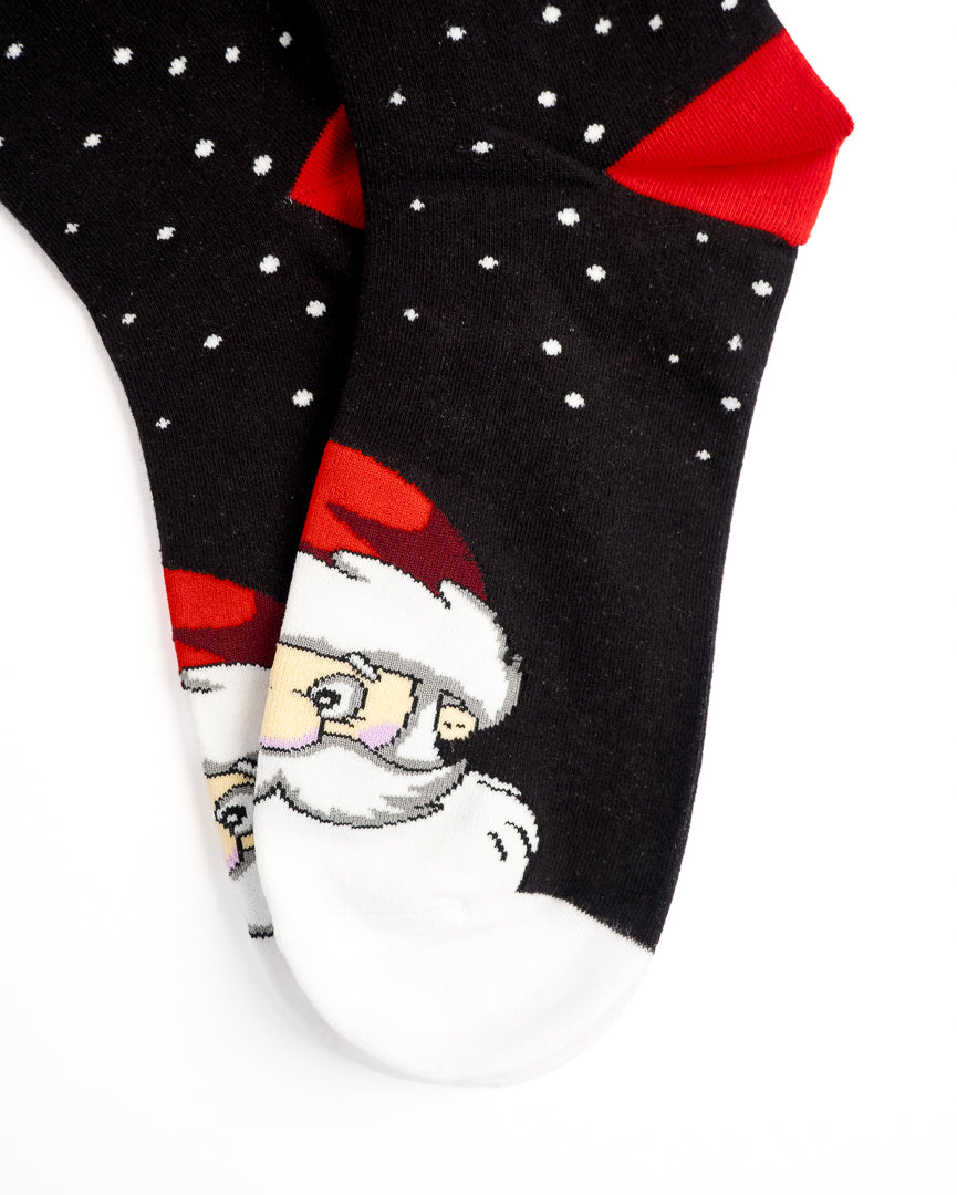 Christmas Santa & Reindeer Dots & Snow Crew Socks