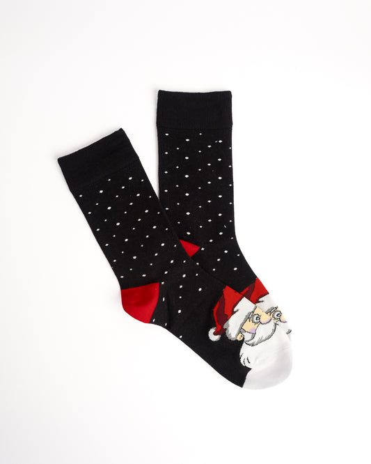 Christmas Santa & Reindeer Dots & Snow Crew Socks