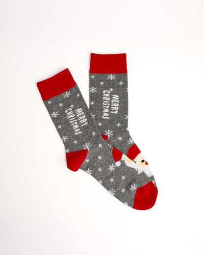 Christmas Santa & Reindeer Dots & Snow Crew Socks