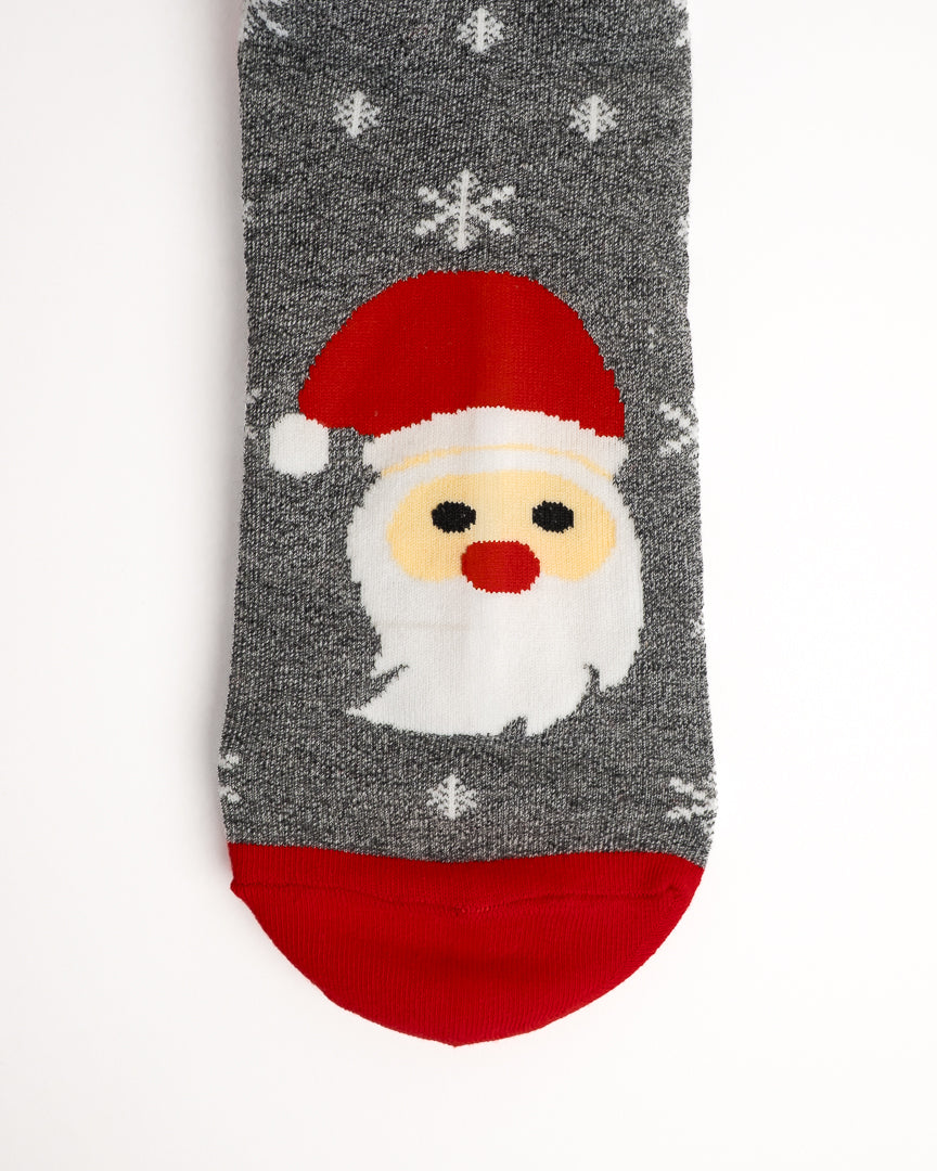 Christmas Santa & Reindeer Dots & Snow Crew Socks