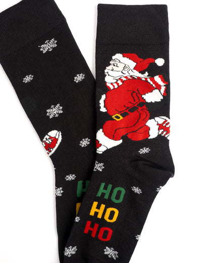 Funky Jazz & Skating Santa Christmas Crew Socks