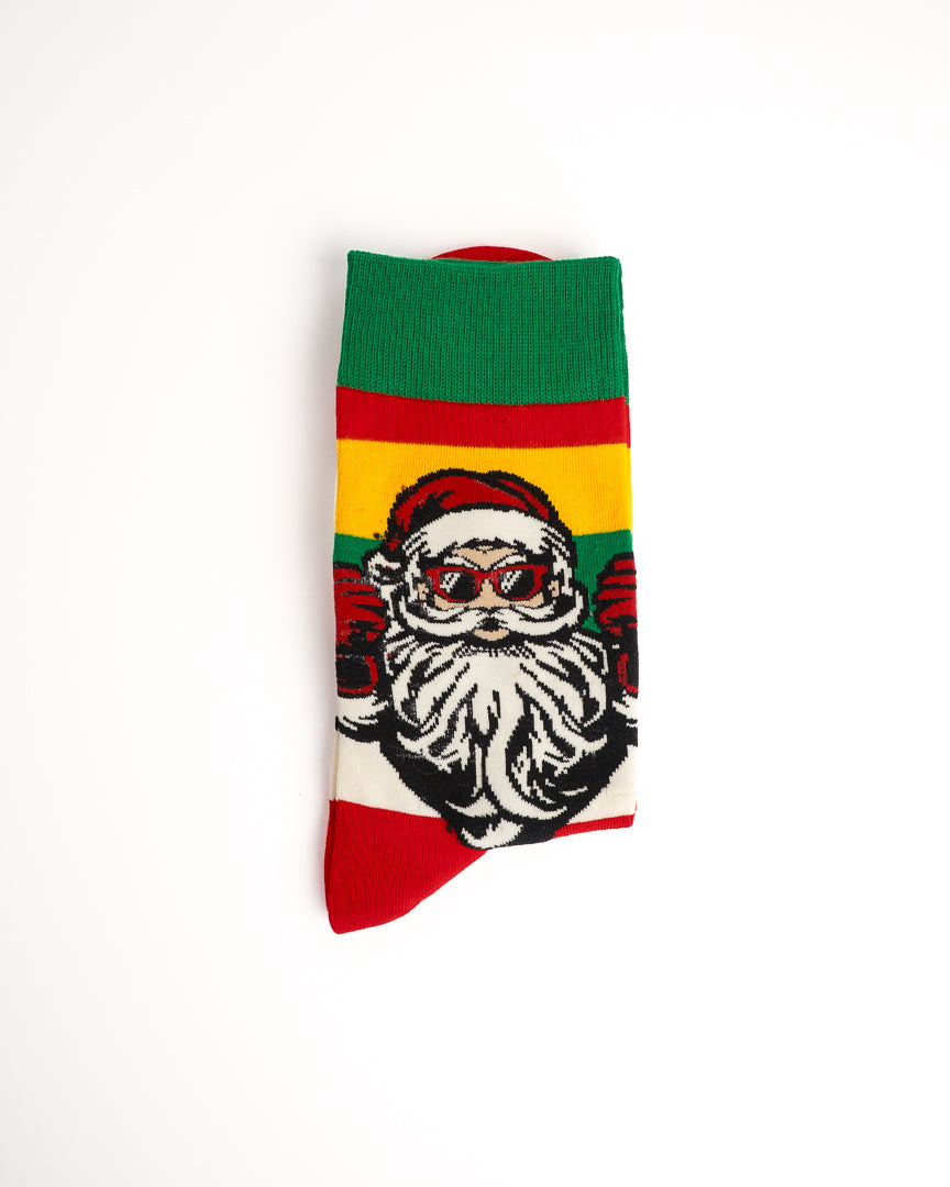 Funky Santa Colorblock Christmas Crew Socks