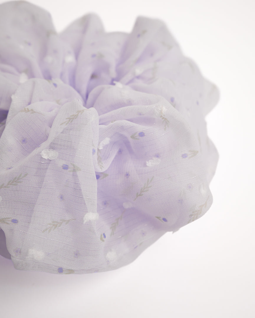 Lavender Field Swiss Dot Sheer Scrunchie - Lavender