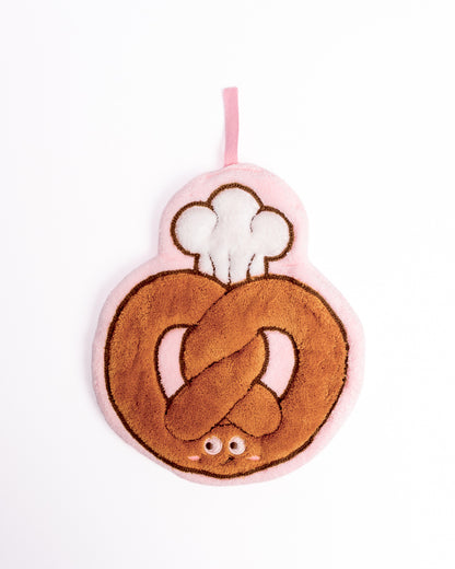 Chef Donut Pretzel Kitchen Hanging Hand Towel