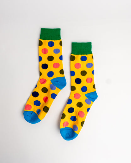 Colourful Polka Dot Crew Socks – Yellow