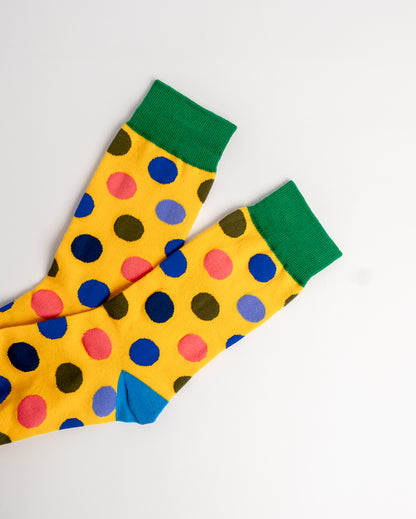 Colourful Polka Dot Crew Socks – Yellow