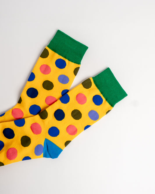 Colourful Polka Dot Crew Socks – Yellow