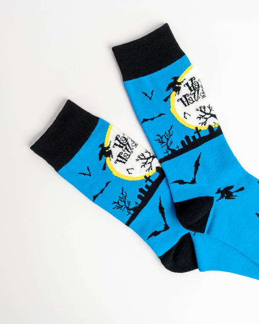 Trick or Treat Halloween Crew Socks – Blue & Black