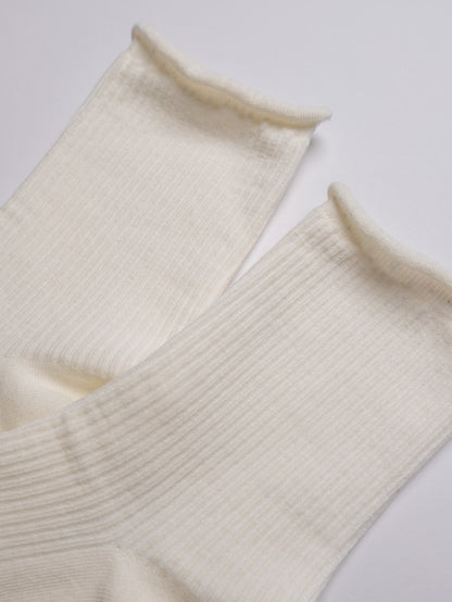 Women’s Classic Ribbed Cotton Crew Socks – White, Grey, Black