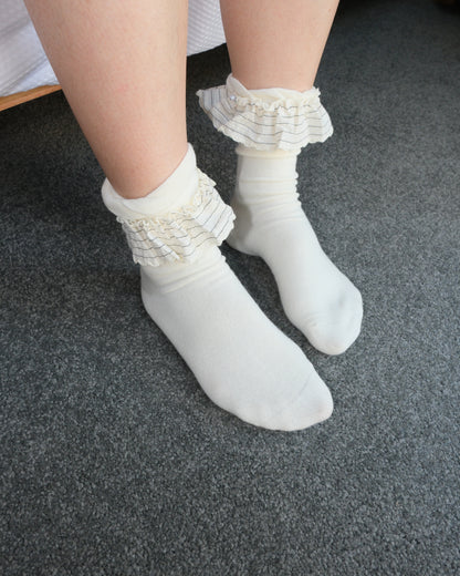Ruffle Socks Women’s Cotton Crew Socks