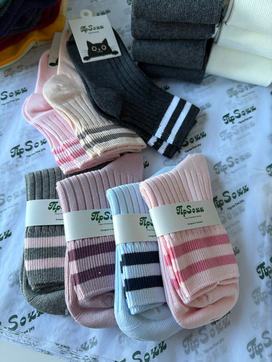 Kids Classic Stripe Cotton Crew Socks – Soft Everyday Comfort