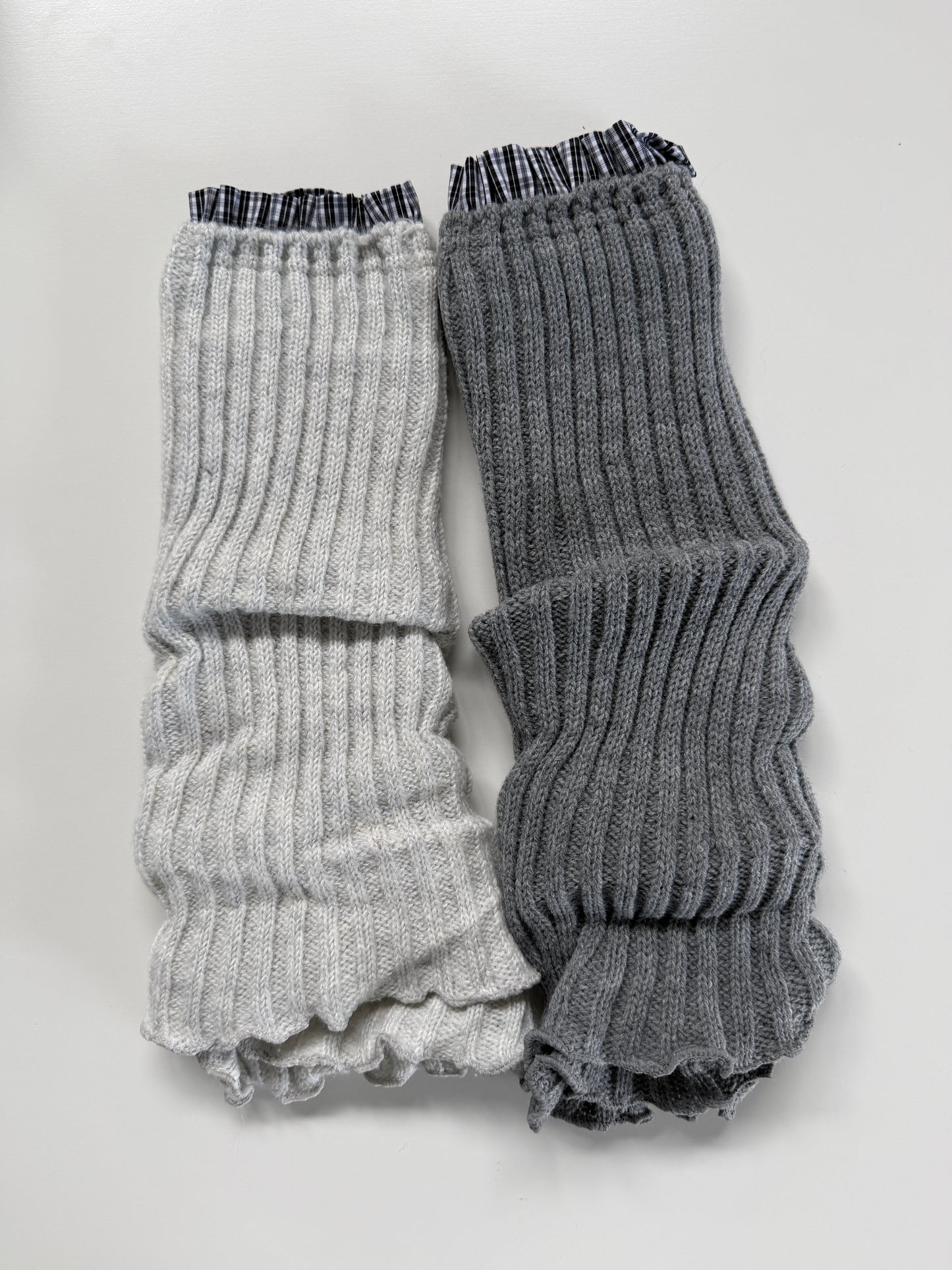 Soft Rib Knit Leg Warmers – Cotton Wool Blend Ruffle Trim Winter Essentials
