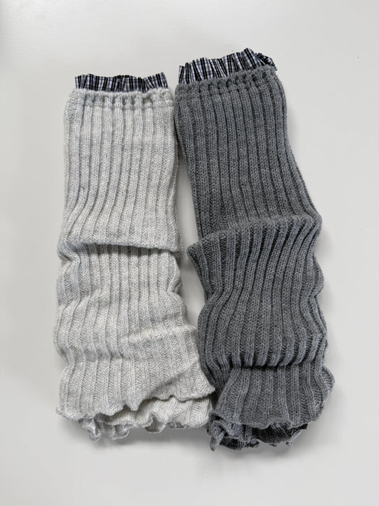 Soft Rib Knit Leg Warmers – Cotton Wool Blend Ruffle Trim Winter Essentials