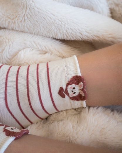 Bunny Stripe Cotton Quarter Socks – Women’s Everyday Socks